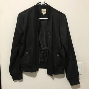 Hippie Rose Black Bomber Jacket (Medium)
